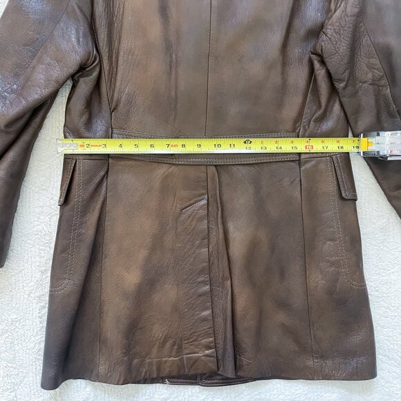 Brown Leather Coat - Picture 9 of 13